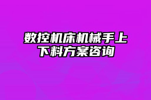 數(shù)控機(jī)床機(jī)械手上下料方案咨詢(xún)