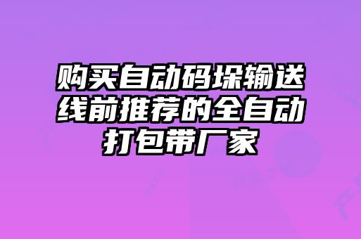 購(gòu)買自動(dòng)碼垛輸送線前推薦的全自動(dòng)打包帶廠家