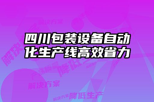 四川包裝設備自動化生產(chǎn)線高效省力