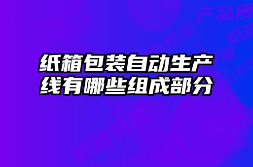 紙箱包裝自動生產線有哪些組成部分